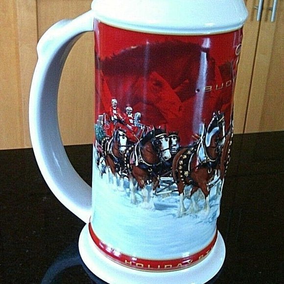 Anheuser-Busch Budweiser Stein Clydesdale Holiday Edition 25th Anniversary Large - Picture 10 of 16